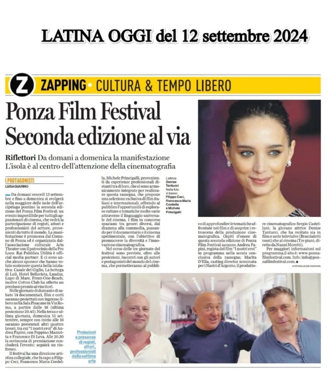 Ponza Film Festival. Seconda edizione al via