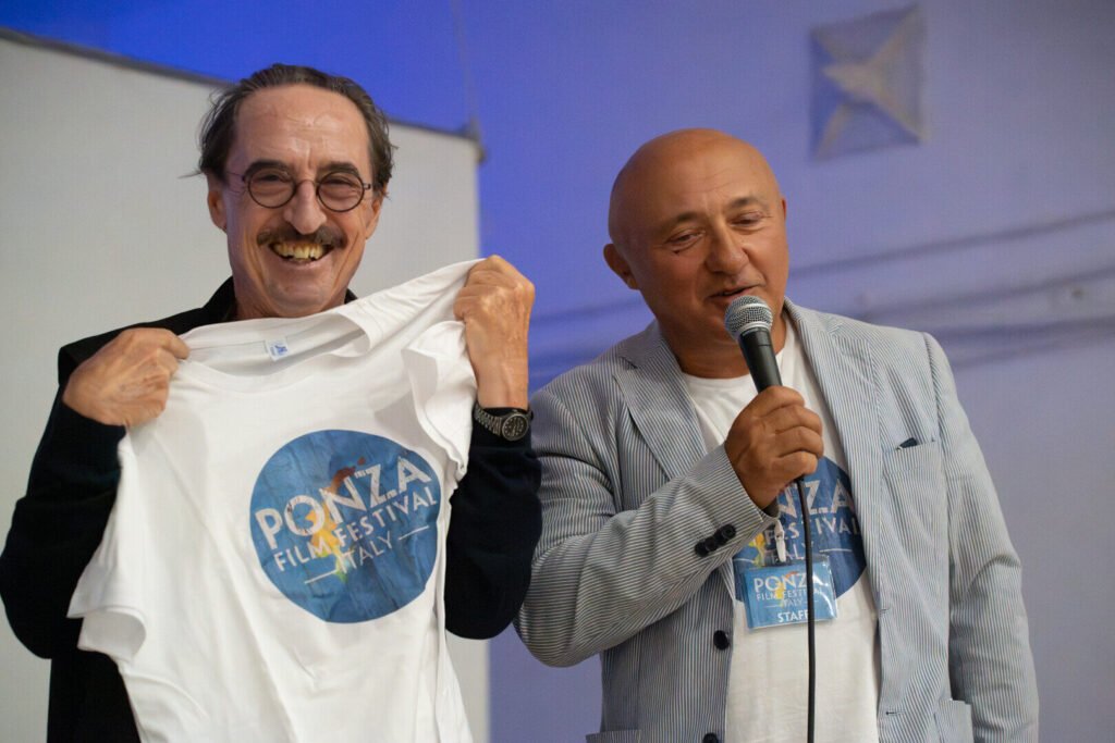 Ponza Film Festival September 2024 Award Ceremony 13 Il produttore Sergio Castellani con Francesco Maria Cordella